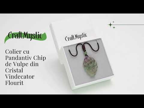 Colier cu pandantiv chip de vulpe din cristal vindecator Flourit verde