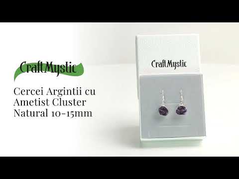 Cercei Argintii cu Ametist Cluster Natural 10-15mm