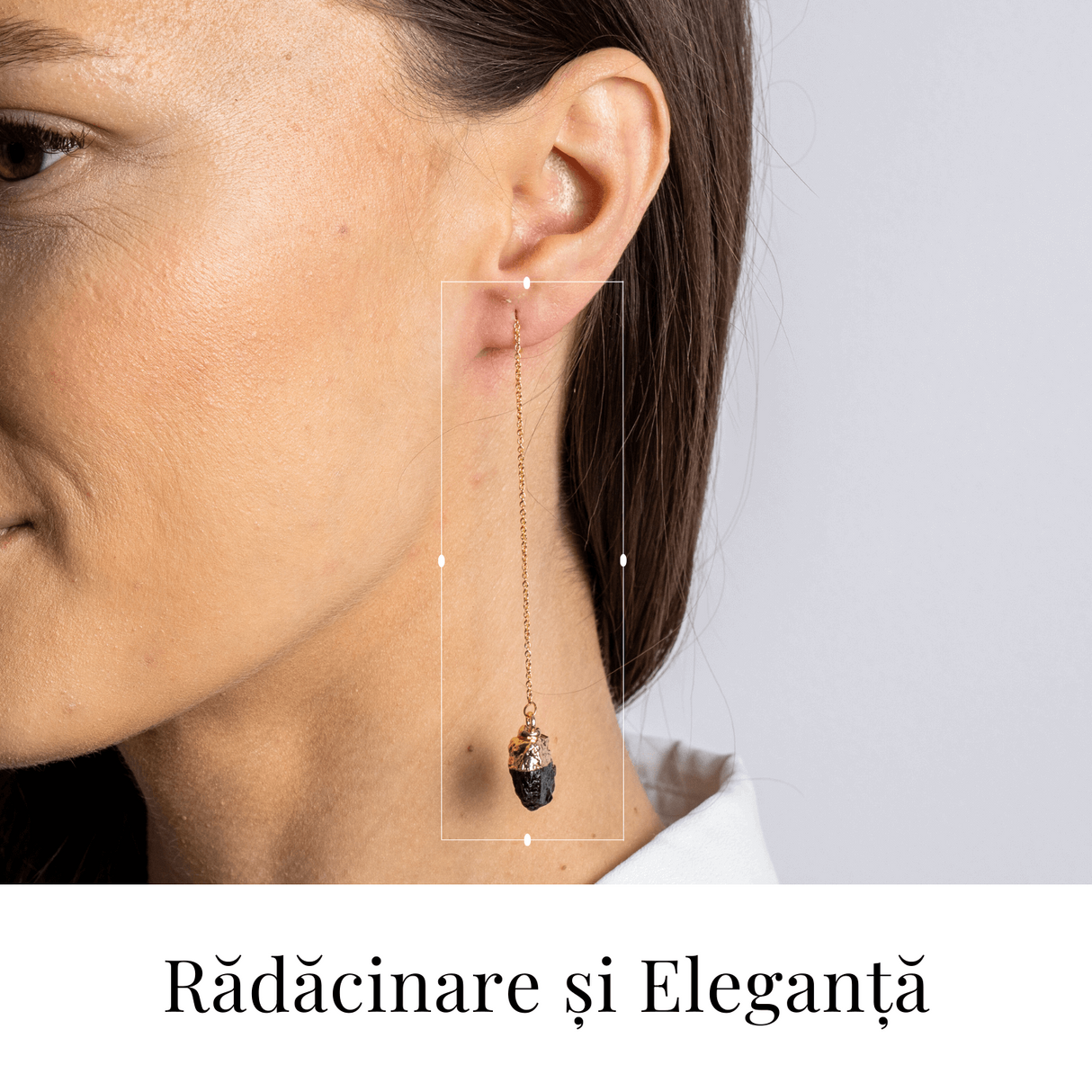 Radacinare si Eleganta – Cercei cu Turmalina si Lant Subtire