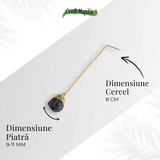 Radacinare si Eleganta – Cercei cu Turmalina si Lant Subtire