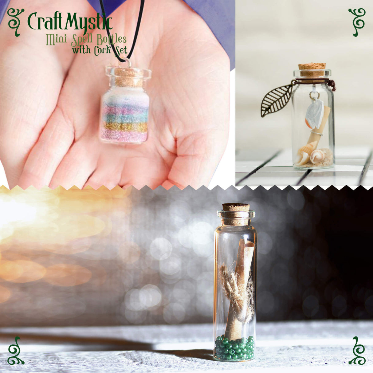 Set 60 de sticlute cu dop de pluta - Sticle miniatura cu capace si accesorii  - Mini borcane din sticla transparenta – Mini sticlute decorative pentru nunti, botezuri, potiuni, proiecte craft DIY
