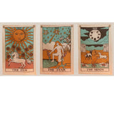 Set 3 Tapiserii cu semne spirituale, soare, luna, stea, – Pentru yoga, meditatie, decorarea camerei