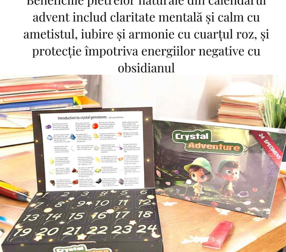 Calendar Advent cu Pietre Naturale tematica Aventura – Bucurie si Magie intr-un set
