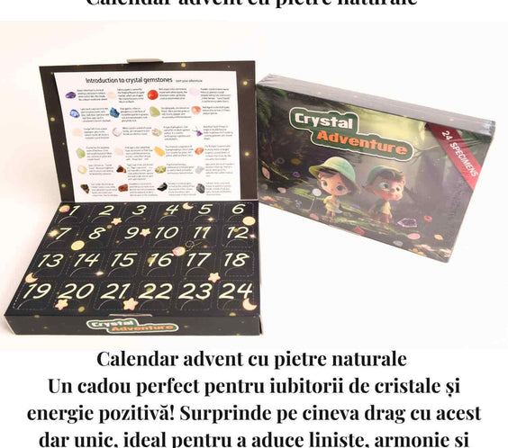 Calendar Advent cu Pietre Naturale tematica Aventura – Bucurie si Magie intr-un set