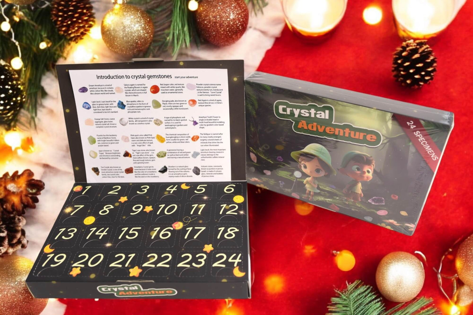 Calendar Advent cu Pietre Naturale tematica Aventura – Bucurie si Magie intr-un set