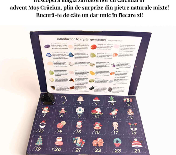Calendar Advent cu Pietre Naturale – Bucurie si Magie de Craciun