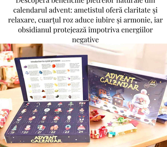 Calendar Advent cu Pietre Naturale – Bucurie si Magie de Craciun