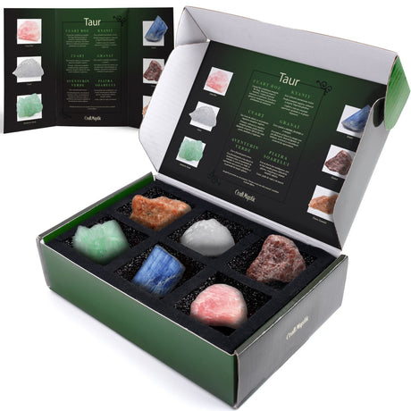 Set cadou cu cristale naturale pentru zodia Capricorn, cristale vindecatoare cu semne zodiacale, horoscop, astrologie, cadou perfect pentru zi de nastere.