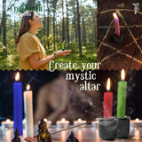 Set 36 lumanari pentru ritualuri și 6 suporturi negre din ceramica