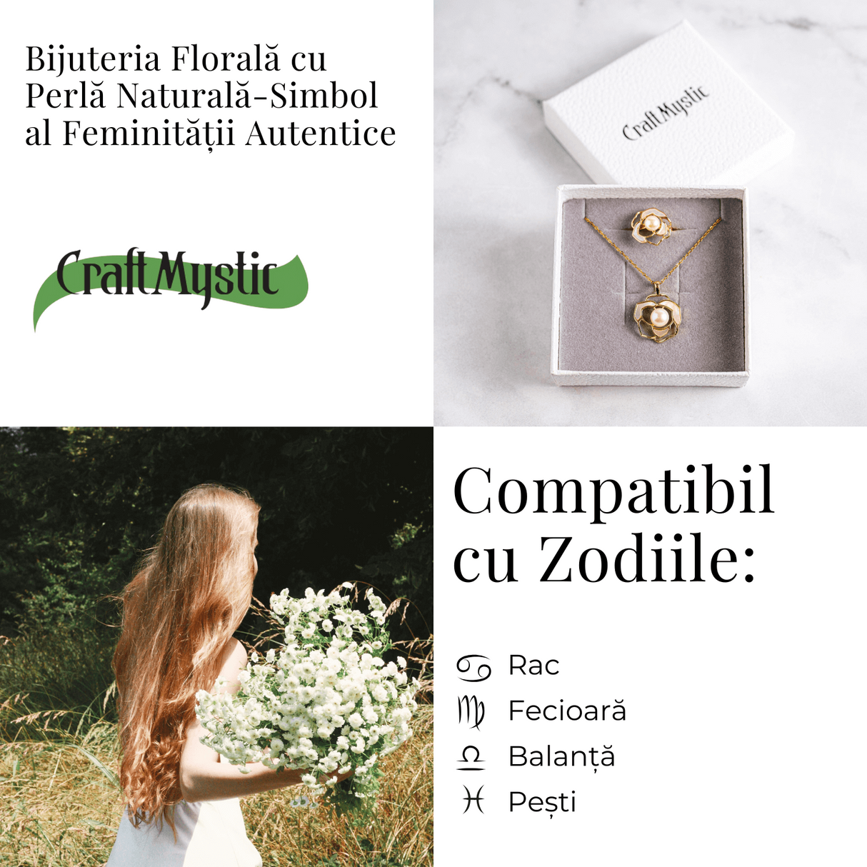 Bijuterie inspirata de natura – Inel floare de camelie cu perla si scoica