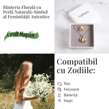 Bijuterie inspirata de natura – Inel floare de camelie cu perla si scoica