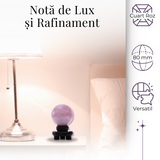 Sfera 80 mm din Cuart Roz Natural cu Suport - Promoveaza Iubirea si Armonia