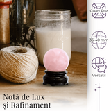 Sfera din Cuart Roz 35-40 mm cu Suport Inclus - Promoveaza Iubirea de Sine și Armonia
