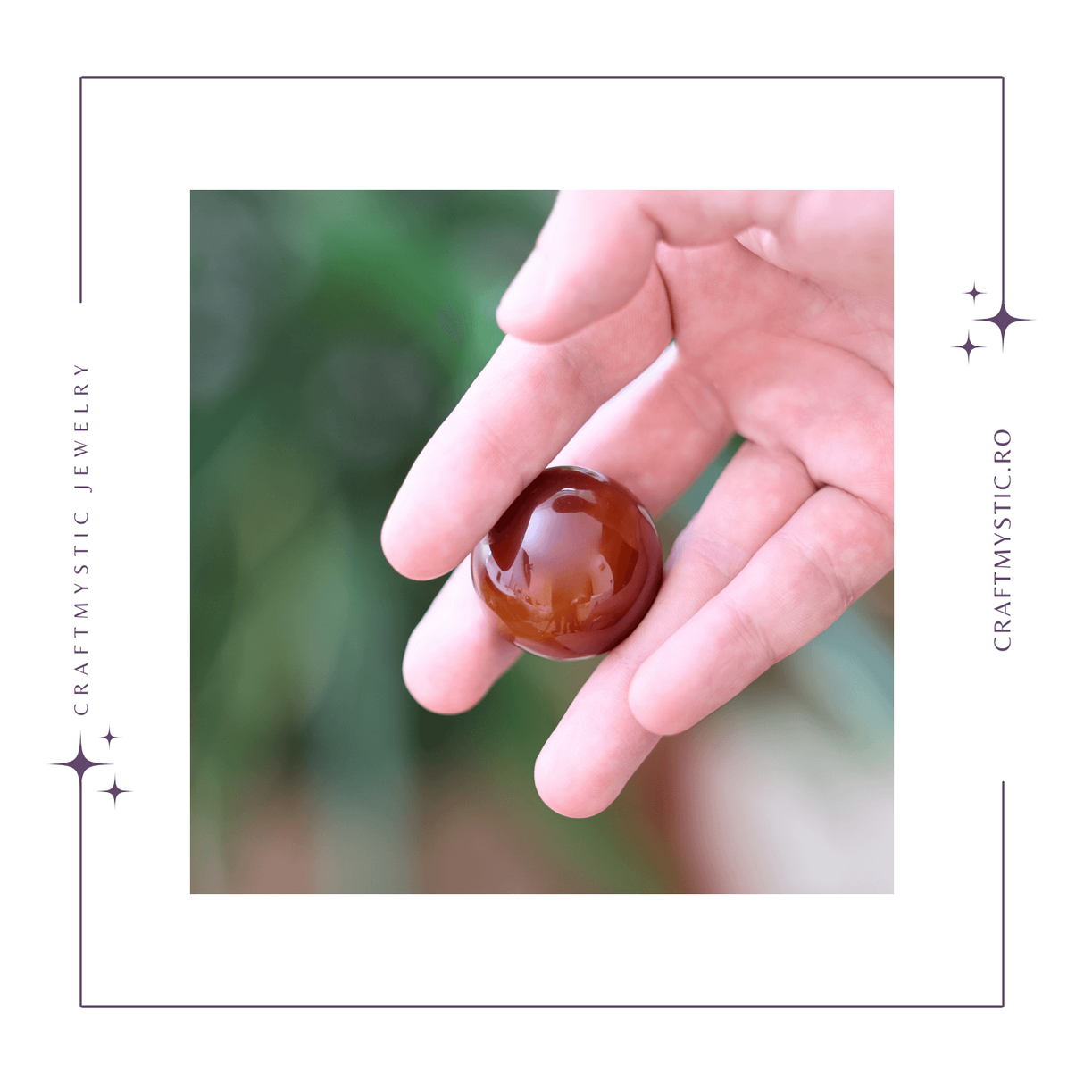 Sfera din Carneol Natural, 1 buc, 30-35 mm - Piatra Semipretioasa pentru Cadouri si Energie Pozitiva