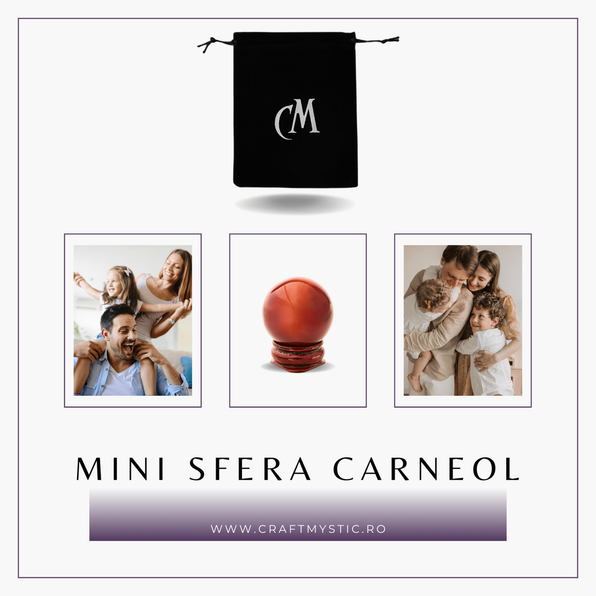 Sfera din Carneol Natural, 1 buc, 30-35 mm - Piatra Semipretioasa pentru Cadouri si Energie Pozitiva