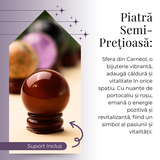 Sfera din Carneol Natural, 1 buc, 30-35 mm - Piatra Semipretioasa pentru Cadouri si Energie Pozitiva