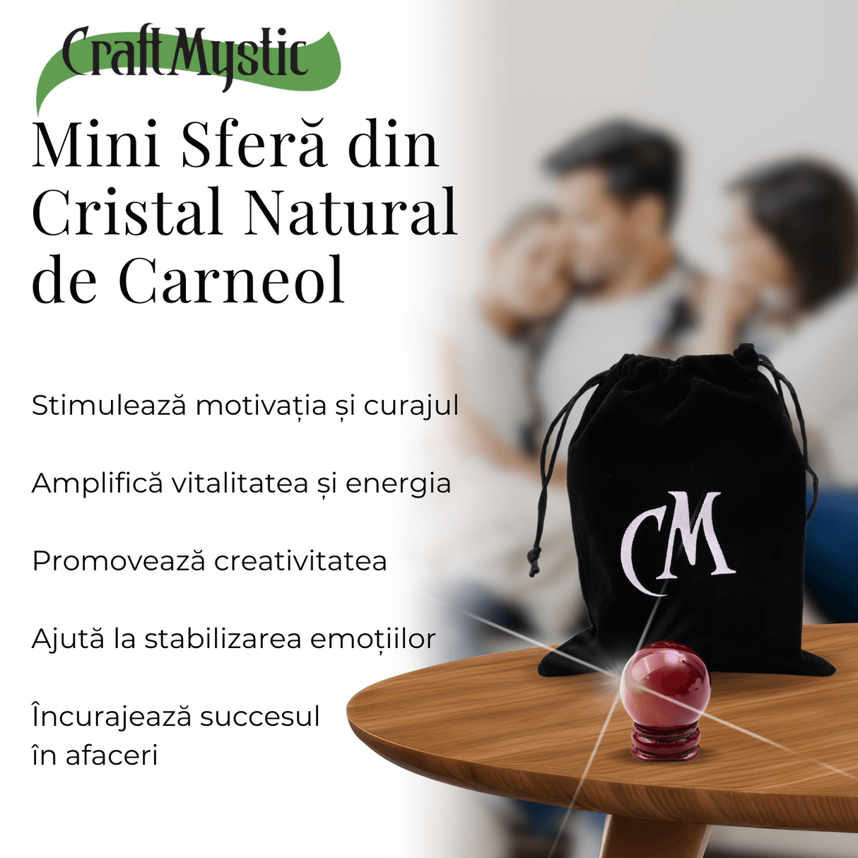 Sfera din Carneol Natural, 1 buc, 30-35 mm - Piatra Semipretioasa pentru Cadouri si Energie Pozitiva