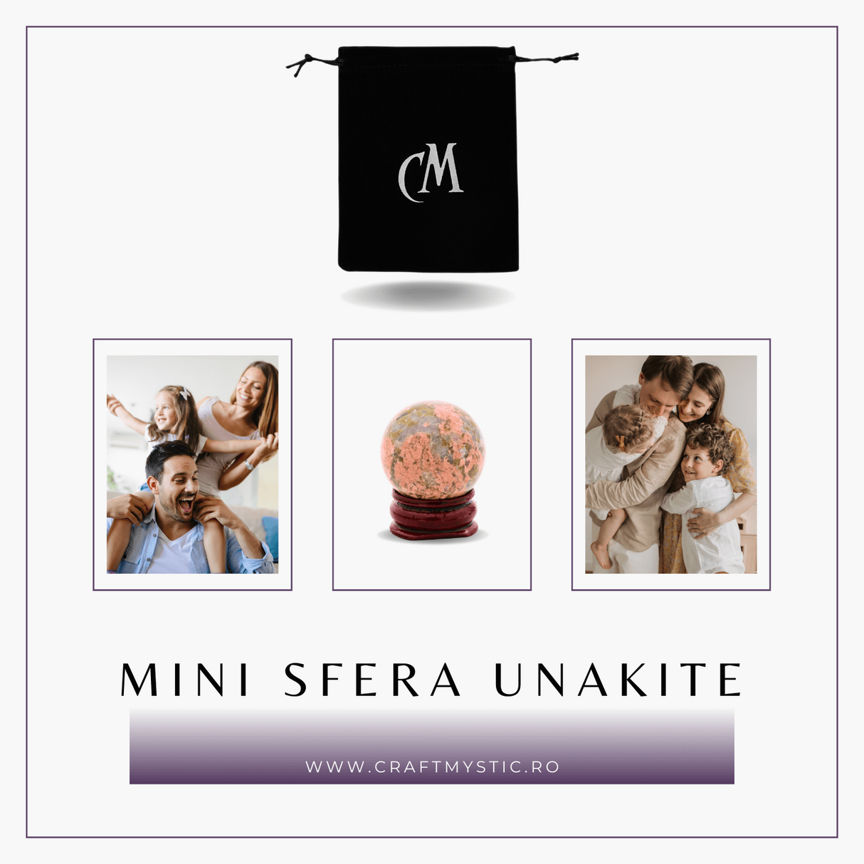 Sfera din Unakite, 1 buc, 30-35 mm - Piatra Semipretioasa pentru Cadouri, Echilibru si Vindecare