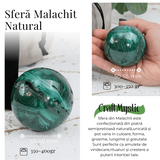 Sfera de Malachit Natural 55-60 mm, 350-400 gr - Patrunde in Miezul Beneficiilor Naturii