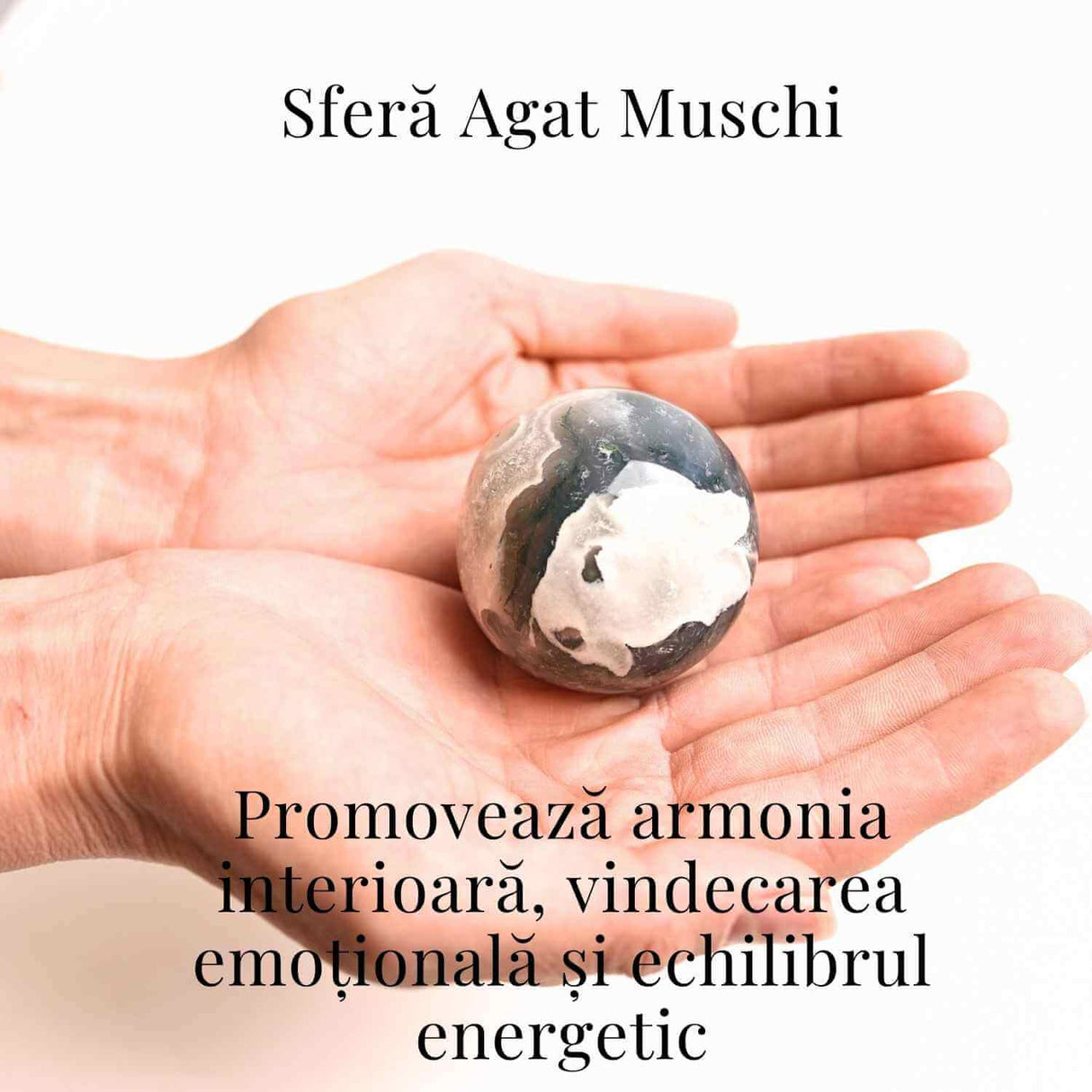 Sfera Agat muschi (Moss Agate) 50-55 mm - Echilibru si Conexiune cu Natura