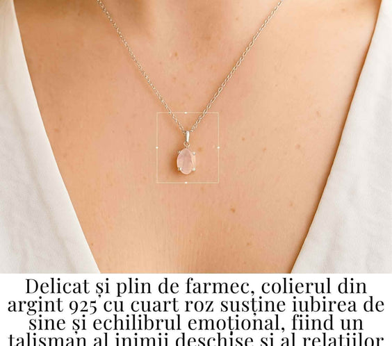 Iubire si Echilibru Emotional – Colier Cuart Roz Argint 925