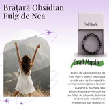 Bratara Elastica cu Margele Naturale de 8mm din Obsidian Fulg de Nea