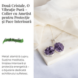 Doua cristale, o vibratie pura – Colier cu ametist pentru protectie si pace interioara
