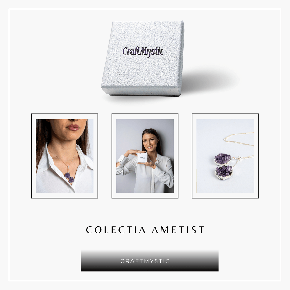 Doua cristale, o vibratie pura – Colier cu ametist pentru protectie si pace interioara