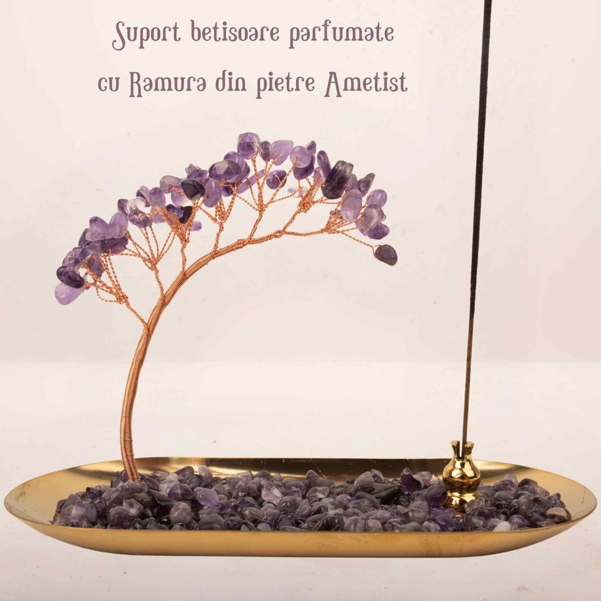 Suport pentru Betisoare Parfumate cu Arbore din Cristale de Ametist Infuzeaza-ti Spatiul cu Energie si Parfum