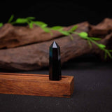 Turn de 9-10 cm din cristal semipretios vindecator hexagonal Obsidian - Obelisc pentru meditatie