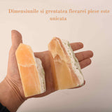Turn cristal natural Calcit Portocaliu 12-15 cm - Proprietati de echilibrare emotionala, imbunatatire a starii de spirit si stimulare a creativitatii