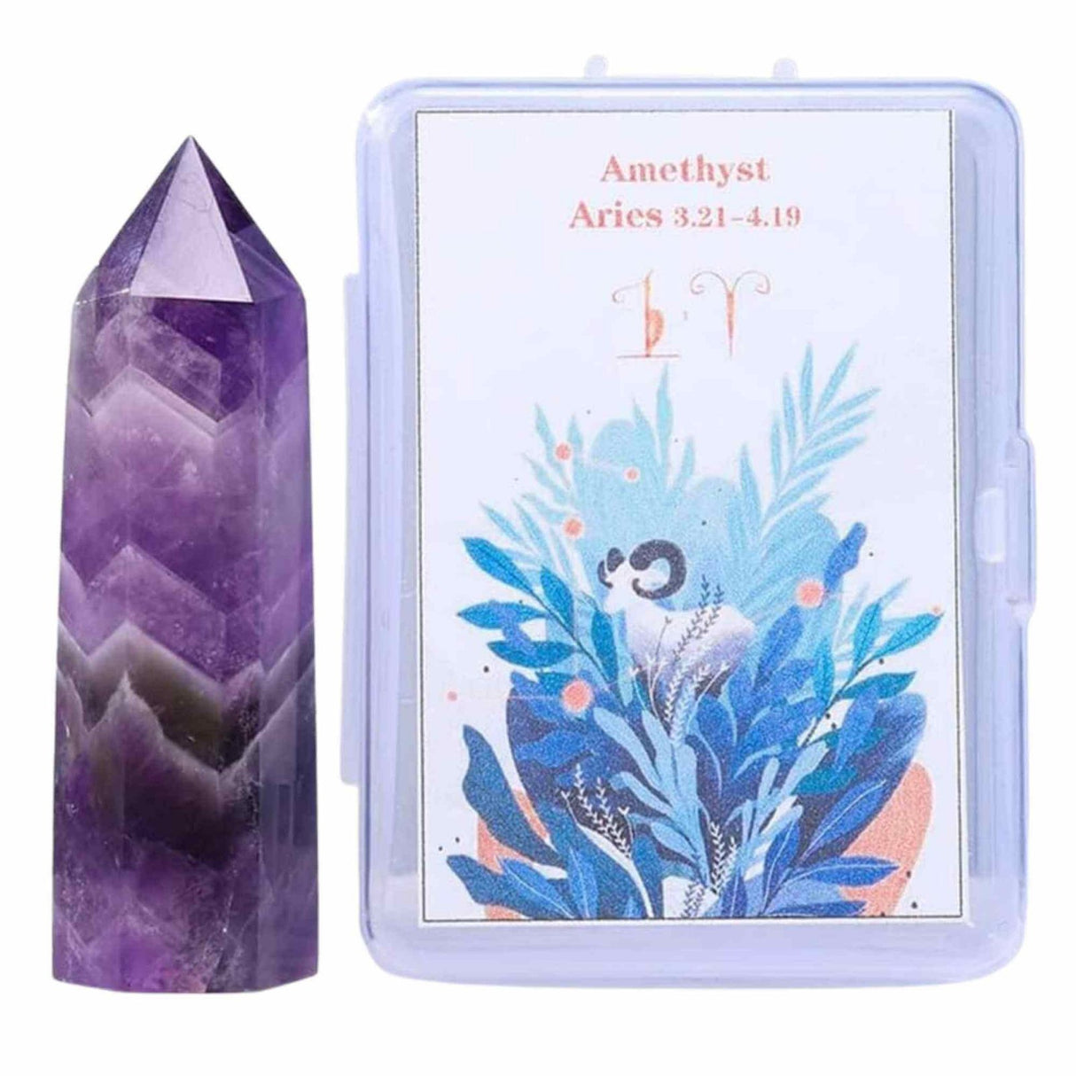 Varf de Cristal 6 cm pentru cele 12 zodii - Pietre semipretioase specifice zodiei - Un cadou deosebit