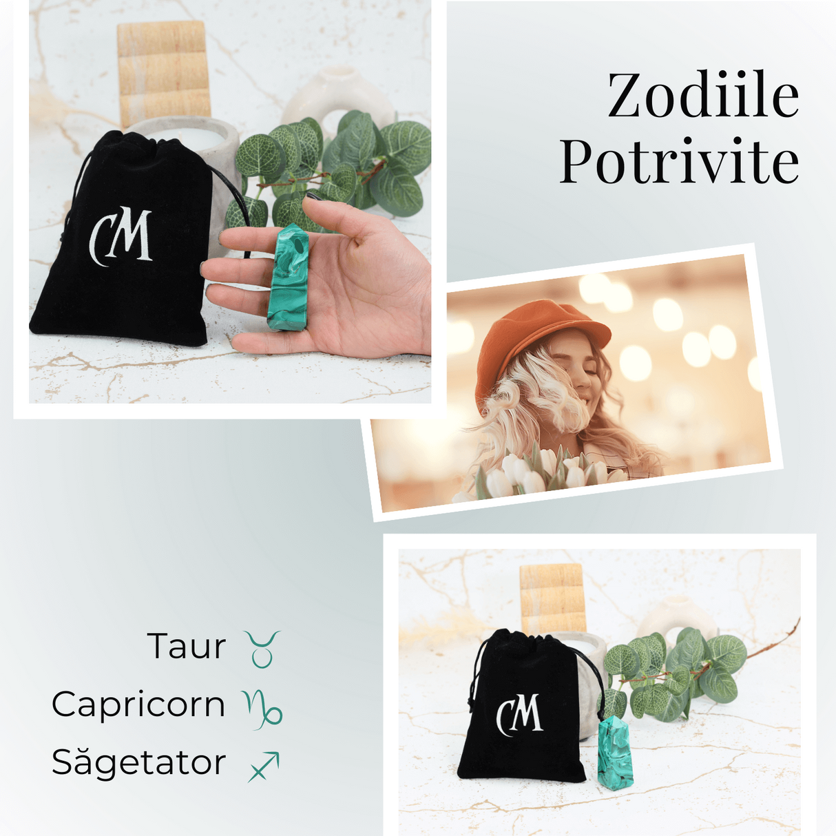 Turnulet 4 fete din Malachit H = 6-7 cm latime 2-2.5 cm 85-100 gr - Concentrare Energetica și Protectie