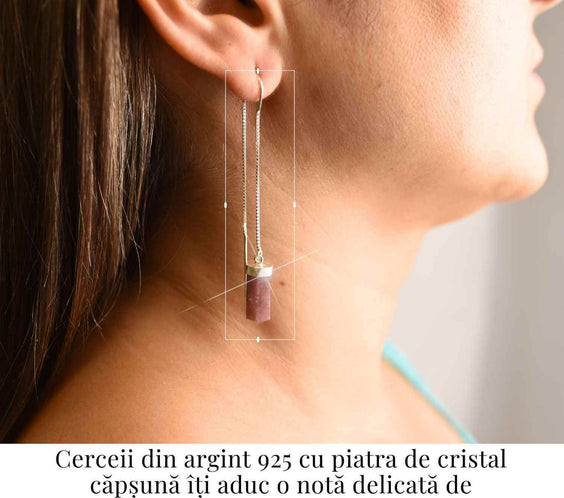 Energie a Inimii si Armonie – Cercei Argint 925 cu Cristal Capsuna