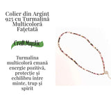 Energie si Armonie – Colier din Argint 925 cu Turmalina Multicolora Fatetata