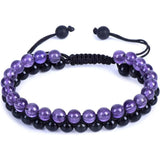 Bratara cu Margele 6 mm din Obsidian si Ametist Pentru Creativitate, Protectie, Concentrare
