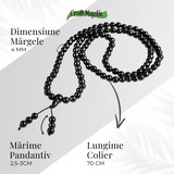 Protectie si Claritate – Colier Mala cu Obsidian si Ciucure Boho
